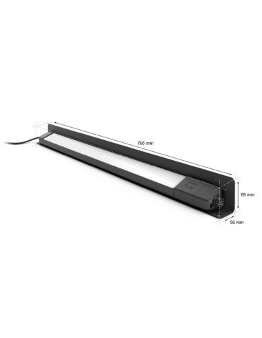 Foco LED exterior lineal Amarant inteligente negro 20W medidas producto