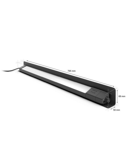 Refletor LED externo linear Amarant preto inteligente 20W medidas do produto