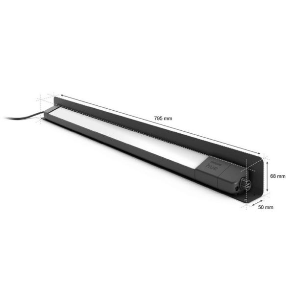 Foco LED exterior lineal Amarant inteligente negro 20W medidas producto