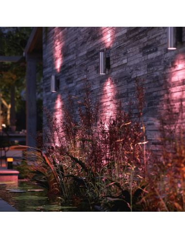 Aplique de pared LED exterior inteligente Appear aluminio luz encendida exterior