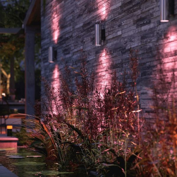 Aplique de pared LED exterior inteligente Appear aluminio luz encendida exterior