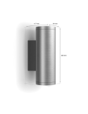 Aplique de pared LED exterior inteligente Appear aluminio medidas producto
