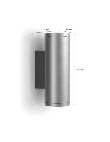 Aplique de pared LED exterior inteligente Appear aluminio medidas producto