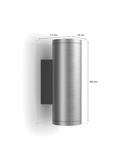 Aplique de pared LED exterior inteligente Appear aluminio medidas producto