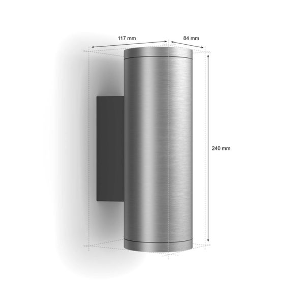 Aplique de pared LED exterior inteligente Appear aluminio medidas producto