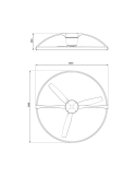 Ventilador de techo LED potente y silencioso Blanco Nepal Mantra Medidas | LeonLeds