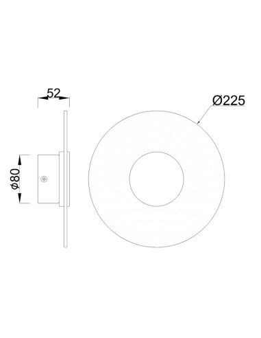 Aplique de Pared LED Venus oro pequeño 9W 3000K medida