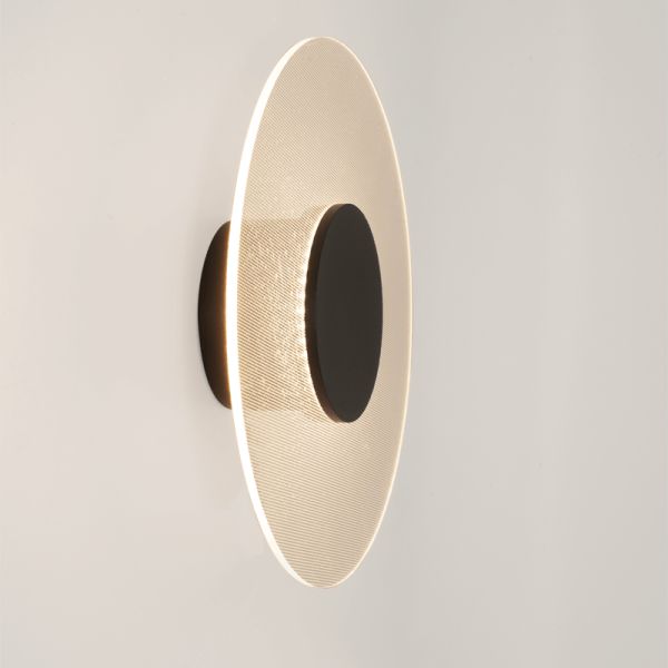 Applique murale LED Venus noir-or petit 9W 3000K au mur