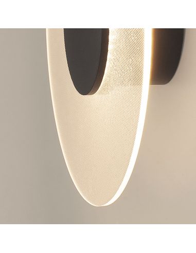 Luz de parede LED Venus preto-ouro pequena 9W 3000K detalhe