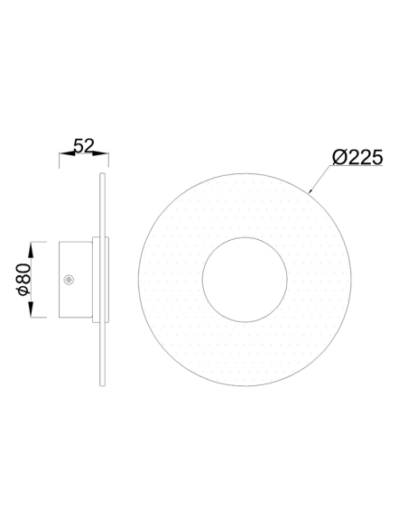 Luminária de parede LED Venus Branco-Ouro Pequeno 9W 3000K Dimensões