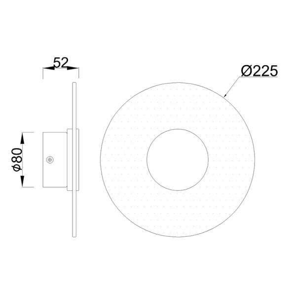 Aplique de Pared LED Venus blanco-dorado pequeño 9W 3000K medidas