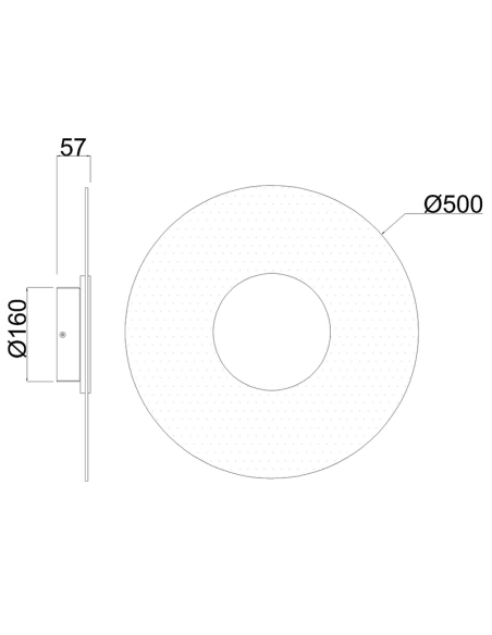 Grande Luminária de Parede LED Venus Branco-Ouro 18W 3000K Dimensões