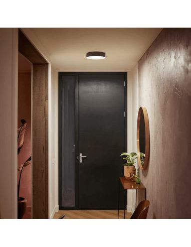 Lámpara de techo LED inteligente pequeña negra Enrave foto ambiente