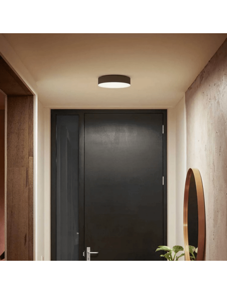 Pequena Luz de Teto LED Inteligente Preta Enrave | leonleds