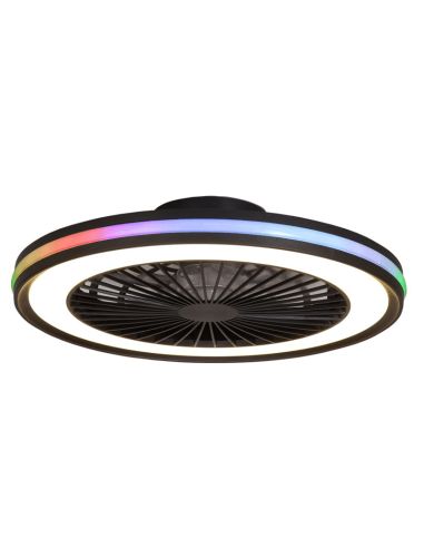 Ventilador con luz LED RGB redondo Gamer negro grande