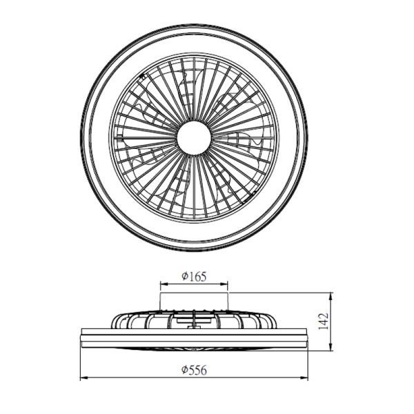 Ventilador con luz LED RGB redondo Gamer negro grande medidas