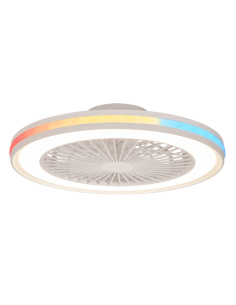 Ventilador con luz LED multicolor Gamer blanco grande