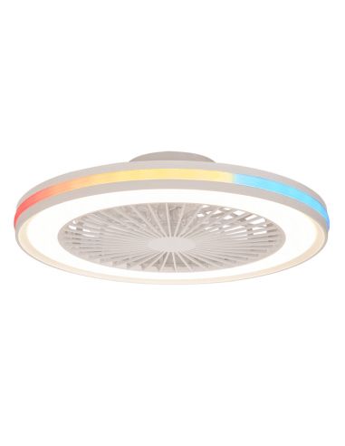 Ventilador con luz LED multicolor Gamer blanco grande