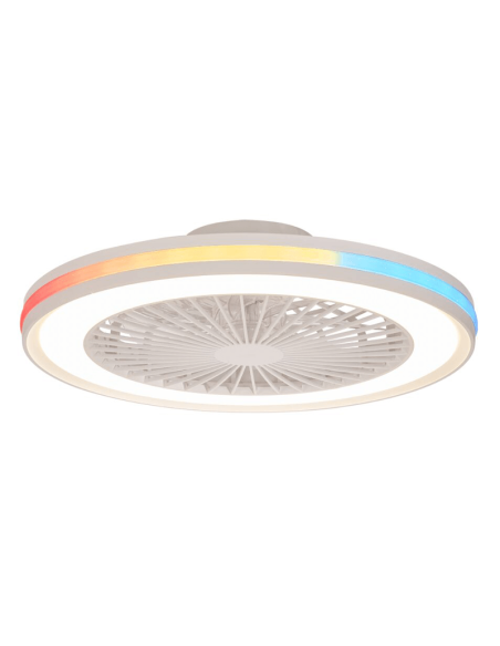 Grand ventilateur LED multicolore Gamer blanc avec lumière