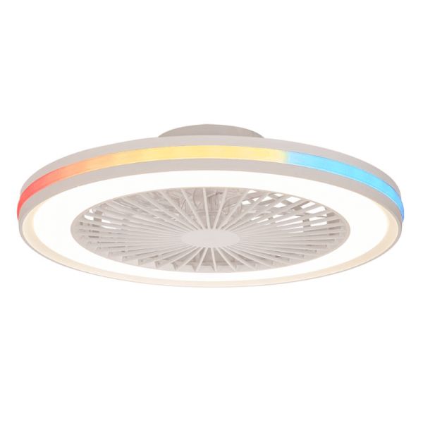 Ventilador con luz LED multicolor Gamer blanco grande