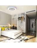 Ventilador con luz LED multicolor Gamer blanco grande ambiente