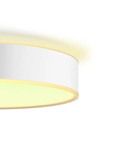 Plafón techo LED inteligente mediano Enrave blanco encendido