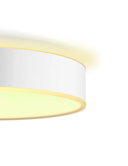 Plafón techo LED inteligente mediano Enrave blanco encendido