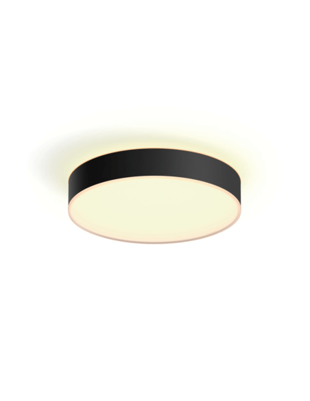Plafón techo LED inteligente mediano Enrave negro | LeonLeds