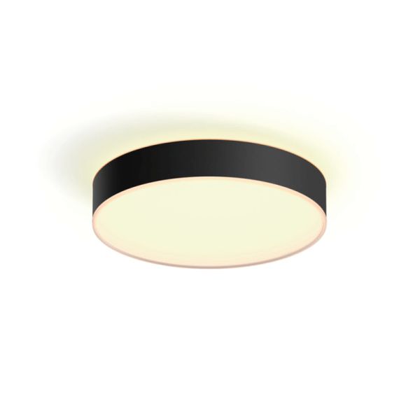 Plafón techo LED inteligente mediano Enrave negro | LeonLeds