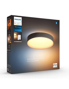 Plafón techo LED inteligente mediano Enrave negro | LeonLeds 2