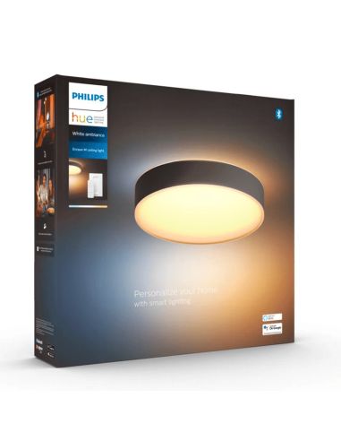 Plafón techo LED inteligente mediano Enrave negro caja producto