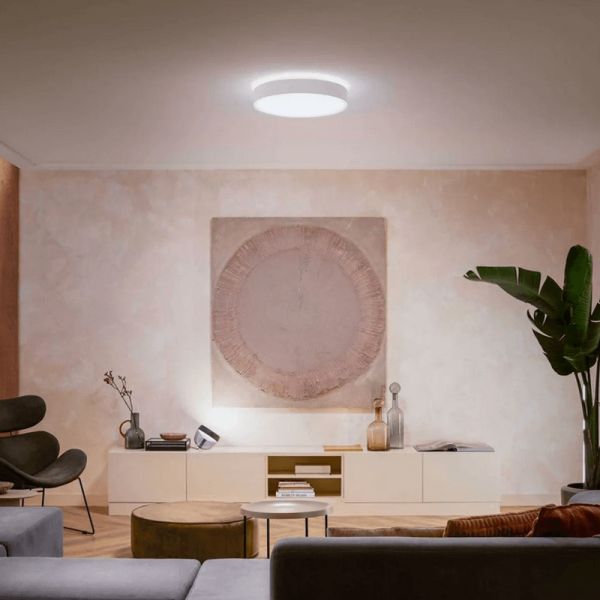 Plafón techo LED inteligente grande Enrave blanco 33,5W foto ambiente luz blanca