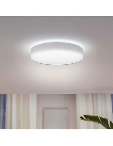 Grand plafonnier LED intelligent Enrave blanc 33,5W lumière blanche