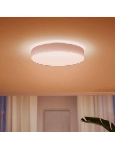 Plafón techo LED inteligente grande Enrave blanco 33,5W luz blanca cálida