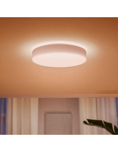 Grand plafonnier LED intelligent Enrave blanc 33,5W lumière blanche chaude
