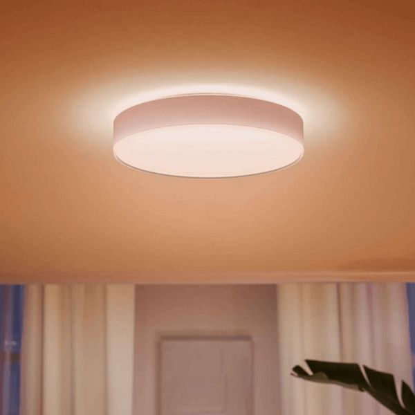 Grande candeeiro de teto LED inteligente Enrave branco 33,5 W luz branca quente