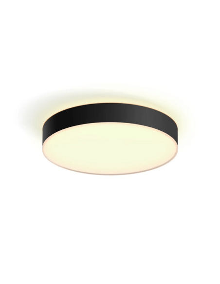 Plafón techo LED inteligente grande Enrave negro 33,5W IP20 | LeonLeds