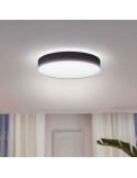 Plafón techo LED inteligente grande Enrave negro 33,5W IP20 foto ambiente luz encendida