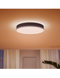 Plafón techo LED inteligente grande Enrave negro 33,5W IP20 foto ambiente luz blanca cálida