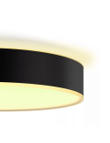 Plafón techo LED inteligente grande Enrave negro 33,5W IP20 luz  encendida
