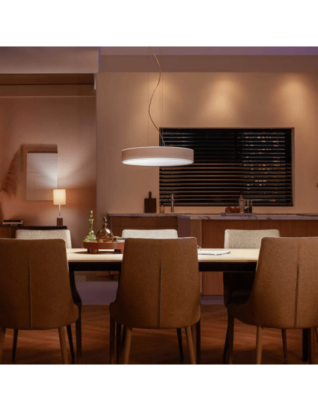 Lámpara techo LED inteligente Enrave blanco 33,5W foto ambiente encendida