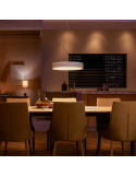 Lámpara techo LED inteligente Enrave blanco 33,5W en un comedor