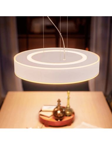 Lámpara techo LED inteligente Enrave blanco 33,5W luz encendida