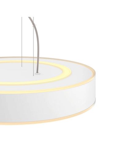 Lámpara techo LED inteligente Enrave blanco 33,5W detalle luz encendida