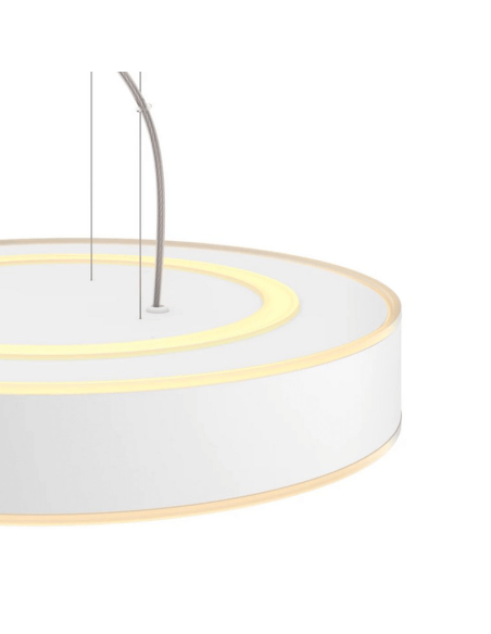 Lámpara techo LED inteligente Enrave blanco 33,5W detalle luz encendida