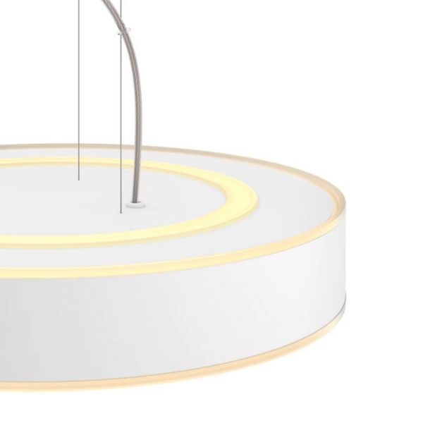 Lámpara techo LED inteligente Enrave blanco 33,5W detalle luz encendida