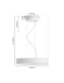 Lámpara techo LED inteligente Enrave blanco 33,5W medidas producto