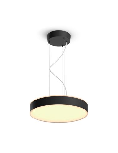 Candeeiro de tecto LED inteligente Enrave preto 33,5 W luz acesa