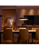 Lámpara techo LED inteligente Enrave negro 33,5W foto ambiente luz encendida