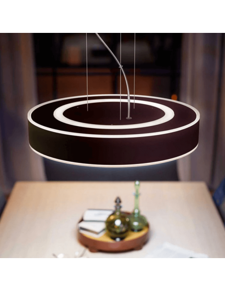 Plafonnier LED intelligent Enrave noir 33,5W lumière blanche allumée